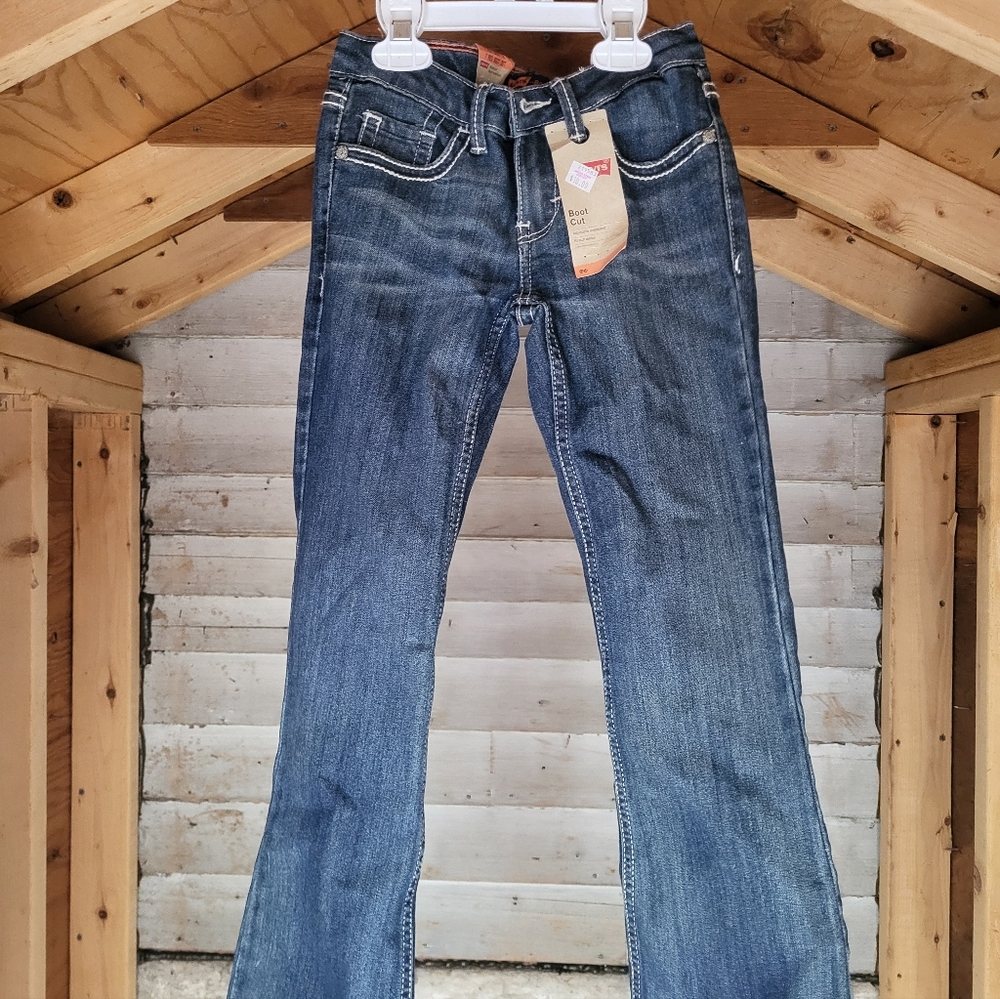 Levi's Girl's Size 7 Dark Blue Boot Cut Jeans